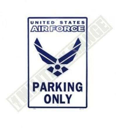 Cedule plechová Retro US Air Force Parking Only - bílá-modrá