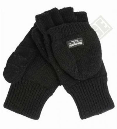 Rukavice KLAPP prstové s překrytím ČERNÉ