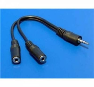 Adapter 1x stereo jack M - 2x stereo jack F s kabelem 20cm