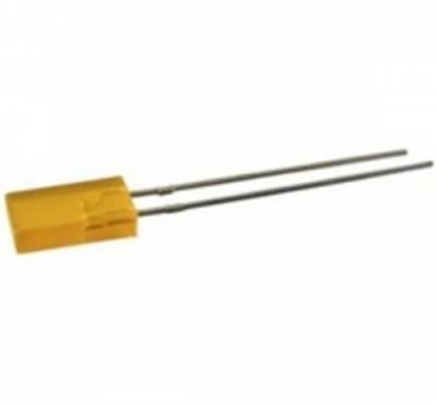 LED obdélníková 2.5x5mm, žlutá, 1-4mcd/10mA (Uf=2,10V), difuzní, 110deg, 588nm
