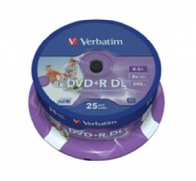 DVD+R Double layer Verbatim  8,5GB spindl po 25ks PRINTABLE