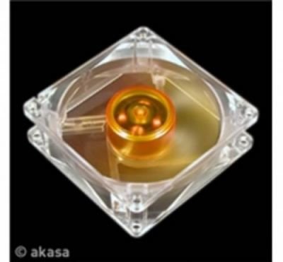 AKASA AK-182-L2B 8cm Amber Case Fan, 3 Pin, 2 Ball Bearing, Ultra Quiet and Long