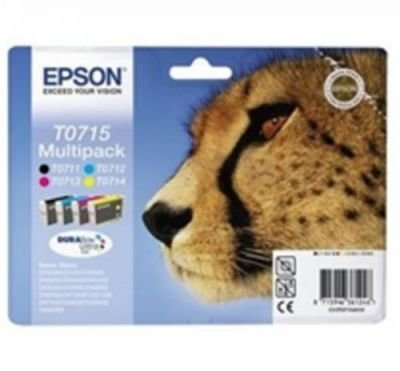 Epson Ink T0715 originál kombinované balení černá, azurová, purppurová, žlutá C13T07154012