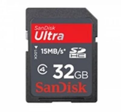 SanDisk 32 GB SDHC Ultra, 15MB/s, class 4