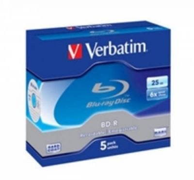 Verbatim Blu-ray BD-R SL 25GB 6x jewel box, 5ks/pack