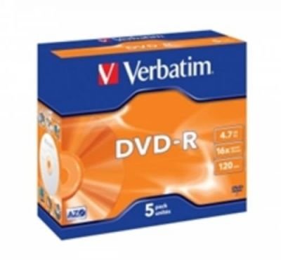 DVD-R Verbatim 4,7 GB 16x Silver jewel box, 5ks/pack