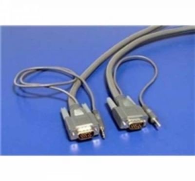 VGA kabel propojovací M/M + jack 3,5 M/M 10m stíněný