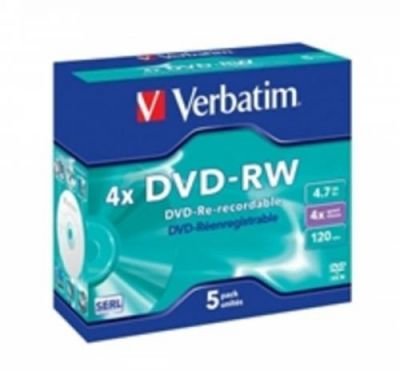 DVD-RW 4.7GB Verbatim  4x,jewel box, 5ks/pack