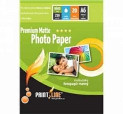 PrintLine fotopapír A6 Premium matte 230g/m2, matný, 20-pack