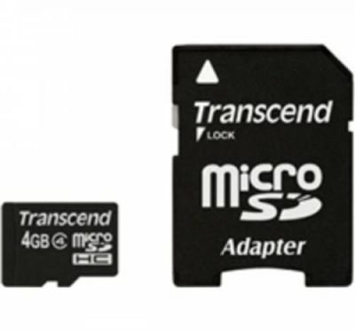 Transcend Micro SDHC karta 4GB Class 4 vč. Adaptéru