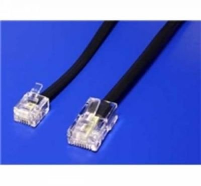 Telefonní kabel RJ45 - RJ11, 10m černý