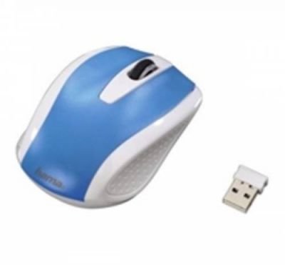 Bezdrátová optická myš AM-7200, bílo-modrá