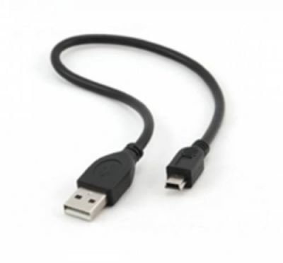 USB 2.0 kabel A-mini 5pin 30cm černý