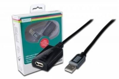 Digitus USB kabel USB 2.0 USB-A zástrčka, USB-A zásuvka 10.00 m černá DA-73100-1