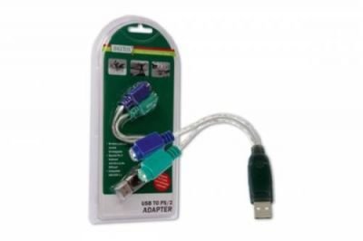 Digitus USB / PS/2 klávesnice / myš kabel [1x USB 2.0 zástrčka A - 2x PS/2 zásuvka] 10.00 cm transparentní