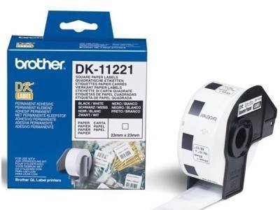 Brother DK-11221 etikety v roli 23 x 23 mm papír bílá 1000 ks trvalé DK11221 univerzální etikety