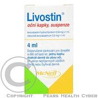 LIVOSTIN 0,5 mg/ml oční kapky suspense 4 ml