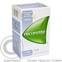 Nicorette Classic Gum 4 mg léčivá žvýkací guma 105 žvýkaček