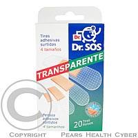 Náplasti Dr.SOS Transparentní voděodolné elastické mix 20ks