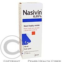 Nasivin ® 0,5 mg/ml nosní kapky, roztok 10 ml