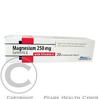Generica Magnesium 250 mg s vitaminem C 20 šumivých tablet