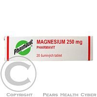MAGNESIUM 250 MG PHARMAVIT  20 Šumivé tablety