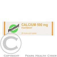 CALCIUM PHARMAVIT 500MG šumivá tableta 20