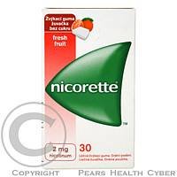 Nicorette ® FreshFruit Gum 2 mg, léčivá žvýkací guma 30 ks
