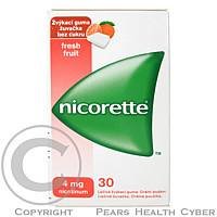 Nicorette ® FreshFruit Gum 4 mg, léčivá žvýkací guma 30 ks