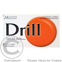 DRILL RŮŽOVÝ MED PASTILKY  24 Pastilky rozp. v ústech