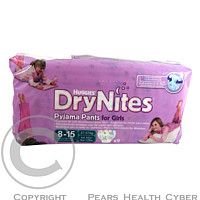 HUGGIES DRY NITES kalhotky  absorpční 8 - 15 / L / girls / 25 - 57 kg / 9 ks