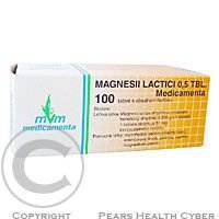 MAGNESII LACTICI 0,5 TBL. MEDICAMENTA  100X0.5GM Tablety