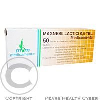 MAGNESII LACTICI 0,5 TBL. MEDICAMENTA  50X0.5GM Tablety