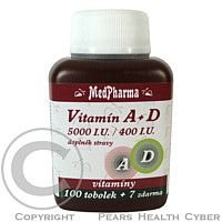 MedPharma Vitamín A+D (5000 I.U./400 I.U.) tob.107