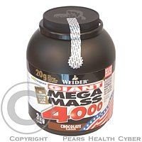 Mega Mass 4000, Gainer, Weider, 3000 g - Čokoláda