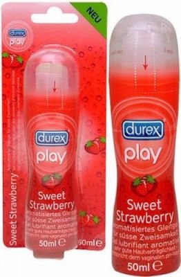 Durex Strawberry Lubricating Gel jahodový lubrikační gel 50 ml unisex