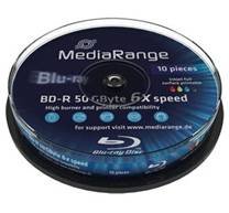 MEDIARANGE BD-R BLU-RAY 50GB 6x DoubleLayer PRINTABLE spindl 10pck/bal
