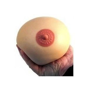 Antistresová míč XXL - prsa (tělová barva)