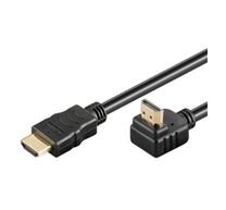 HDMI High Speed+Ethernet kabel, zlacený zahnutý konektor 90° 5m