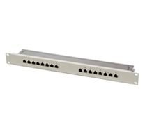 Patchpanel 19'' kat. 5e STP, 16 portů, šedý