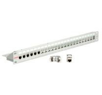 Patchpanel 19'' kat. 6 STP, 24p, neosazený, šedý