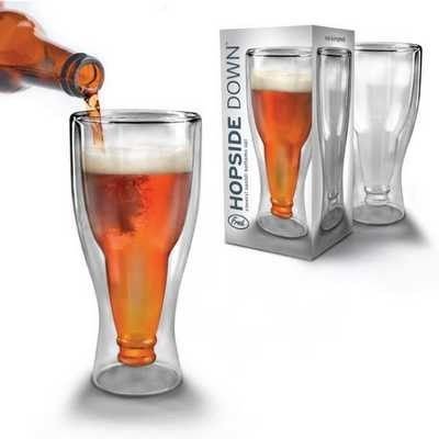 Pivní lahvová sklenice - průhledná