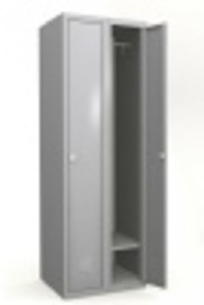 Šatní skříň kovová dvojdílná, šíře 600 mm, 2x30 cm - pronájem EASY 213/RENT
