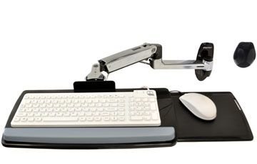 ERGOTRON KEYBOARD ARM,WITH 9” EXTENSION,WALL MOUNT,Polished Aluminum - nástěnný držák pro klávesnici a myš, silver