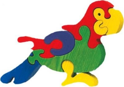 Dřevěné puzzle - papoušek