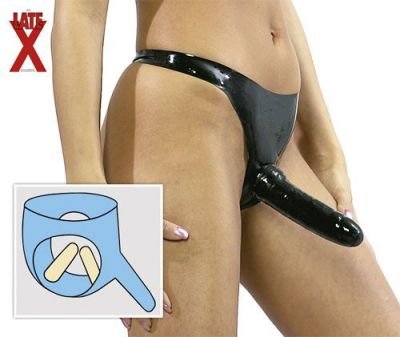 Latexové kalhotky Strap-on - 0256765