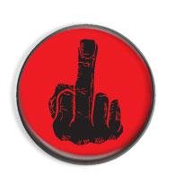 Fuck you (černá na červeném pozadí) - placka