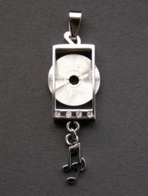 Gramofon - ocelový přívěsek