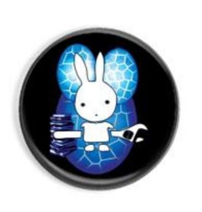 Zajíček (blue) - button