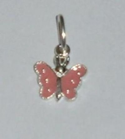 Malý růžový motýl - stříbrný přívěsek